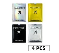 TEMU 4 protectores RFID para documentos, fundas para pasaporte fáciles y duraderas, protectores para pasaporte resistentes a los arañazos y al , portapapeles, viaje (4 unidades)