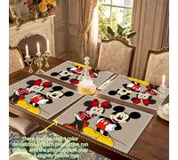 TEMU 4 unidades, mantel es diseñado con de y Minnie, ideal para mesa de comedor, picnic, camping, bar, uso diario, regalo para el hogar, Día de San Valentín, Día de la , aniversario, Pascua