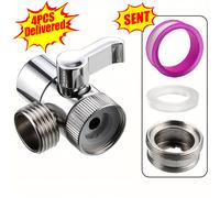 TEMU 4 válvulas de derivación en T de acero inoxidable | rápida de , interfaz universal M22/M24 | Especial para fregadero de cocina y baño | Cabezal de ducha de y grifo con de una sola