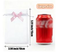 TEMU 40 Bolsas de Regalo Elegantes de Organza Blanca con Cordón, 4"x6" (10cm×15cm) para Dulces y Joyas, Ideales para , Fiestas y Festivales - Prácticas Bolsas de Regalo de