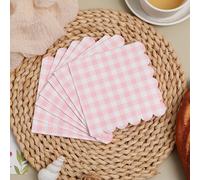 TEMU 40 Hojas 3 Capas Servilletas Desechables de Raya a Cuadros Rosadas con Encaje para de , *25, Servilletas con Forma Especial para Halloween y Navidad
