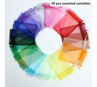 TEMU 40 unidades - Bolsas de organza de 15*10 cm, Bolsas de empaque para regalos coloridas