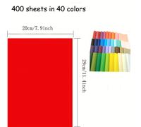 TEMU 400 unidades de papel de seda colorido, 20 x 29 cm, papel de seda navideño para bolsas de regalo, , verde, , , negro, naranja, , azul, papel de regalo a para , Día de la (40 colores)