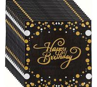 TEMU 40pcs Servilletas Desechables Negras con Diseño Dorado de , Pañuelos de Comedor de 2 Capas para , Aniversarios y Fiestas Temáticas - GDGDSY