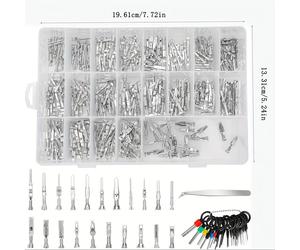 TEMU 420 piezas de terminales eléctricos para coche, pines conectores 1/1.5/1.8/2.2/2.8/3.5 mm, 21 tipos de pinza terminals automotrices no , extractor y herramienta crimpable hembra