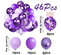 TEMU 46 globos de látex metálicos y | Perfectos para , , aniversarios, fiestas de graduación, material de emulsión, para todas