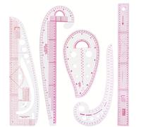 TEMU 4pcs/5pcs Reglas de Corte Suaves para Patchwork, Kit de Herramientas de Costura, Plantilla de Dibujo para , Accesorios de Costura DIY