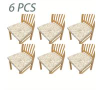 TEMU 4pcs/6pcs Fundas de Sillas con Estampado - Perfectas para Decoración Navideña en Comedores, Cocinas, Salones de Banquetes, Dormitorios, Oficinas, Salas de Estar y Decoración del Hogar