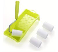 TEMU 4pcs Juego de rodillos de pintura DIY de 2 pulgadas, fundas de rodillo mini 1pc, de rodillo de pintura 1pc, bandeja de plástico
