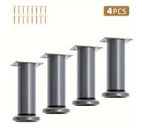TEMU 4pcs Patas de Muebles Metálicas Ajustable, Pies de Soporte para Instalación DIY para Armarios, Sofás, Camas - Piezas de Repuesto para Mejoras del Hogar