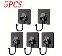 TEMU 5/10 ganchos adhesivos de resistencia - Sin clavos, colgadores de pared reutilizables para abrigos, toallas y gorros de ducha - Fácil instalación, ganchos multiusos