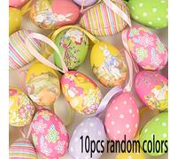 TEMU 5/10 piezas de huevos de Pascua colgantes de espuma , decoración para árbol de Pascua, , , decoración del hogar, suministros de interior, letrero decorativo