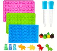 TEMU 5 moldes de silicona para hornear, 3 moldes de silicona con 2 goteros, para hacer pasteles , dulces, etc.