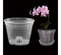 TEMU 5-Pack 6.5 Macetas de Orquídeas con - Perfectas para Replantar, Circulación de Aire y Drenaje de Agua - Maceteros de Plástico Transparente para Jardinería Interior y Exterior