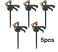 TEMU 5 piezas de abrazaderas de 4 pulgadas F - Pinza de carpintería de de rápida, construcción de metal duradero, negro - Herramientas manuales de carpintería