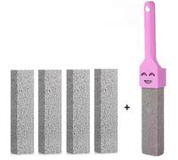 TEMU 5 Piezas de Cepillo para Baño de Piedra de Cuarzo con Mango, Herramienta de Limpieza para Azulejos y Lavabo, Eliminación de Manchas y Hierro en