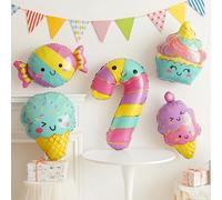 TEMU 5 piezas de globos de lámina de helado, decoraciones para de helados, globos de mylar para baby shower, decoraciones para de de helado, verano, Hawái, luau