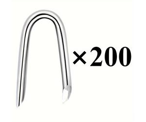 TEMU 50/100/200 piezas de grapas para de alambre de acero, grapas para alambre, clavos de grapas para de acero galvanizado, grapas de fijación de resistencia de U, clavos de U para de malla trenzada