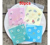 TEMU 50/100pcs Bolsas de Regalo con de Flores y Hojas, Rosa, Azul y Verde a Cuadros Autoadhesivas - Ideales para , , Fiestas de Té Temáticos de y Verano (10*10+3cm)