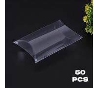 TEMU 50 cajas de regalo de almohada, paquete múltiple de cajas transparentes, ideales para pequeños regalos, detalles de y proyectos de manualidades, perfectas para , y empaques festivos