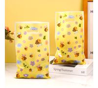 TEMU 50 Hojas/Set Bolsas de Regalo de Plástico con Temática de con Diseños de Flores, y Abejas - con Agujero para Colgar, Perfectas para de la , ,