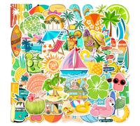 TEMU 50 Pegatinas de de la Serie Vacaciones en , Ideales para Maletas, Fundas de Teléfono, Laptops, Cascos, Patinetas, Pegatinas Decorativas, Creativas para DIY