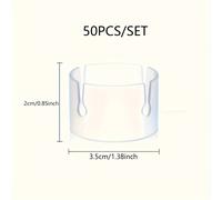 TEMU 50 Piezas de Anillos para Globos de Plástico Transparente, Material PP Duradero, Conectores de Clip Prácticos, No Requiere Energía, Accesorios Comunes para Decoración de Fiestas