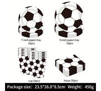 TEMU 50 piezas de decoraciones para fiestas temáticas de fútbol que incluyen vajilla desechable, platos de papel, vasos, servilletas y vasos de fútbol para fiestas de , deportivos y comidas de camping