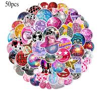TEMU 50 Piezas de Pegatinas Decorativas de Esferas Disco Coloridas para Maletas, Fundas de Móvil, Laptops, Cascos, Patinetas - Pegatinas Creativas DIY