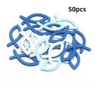 TEMU 50 piezas de rebanadas de madera sin acabado azul y , formas de peces, álbum de recortes, manualidades de madera, suministros de decoración, decoraciones para fiestas de , 15X35 mm