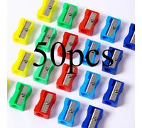 TEMU 50 Piezas de Sacapuntas Manuales Coloridos - Diseño Rectangular de Plástico con un Solo Agujero en Colores Surtidos, Ideales para Uso Escolar y de Oficina