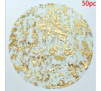 TEMU 50 piezas, Manteles individuales dorados redondos con rejilla de lámina dorada, manteles desechables , cubiertos dorados para mesa de comedor, , fiestas de , decoración navideña para el hogar