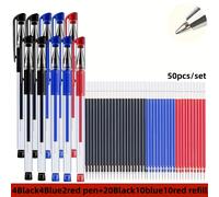 TEMU 50 piezas set de bolígrafos neutros [10 bolígrafos + 40 ] útiles escolares azul 0.5mm bolígrafo Kawaii para oficina material de papelería