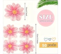 TEMU 50 servilletas de papel decorativas con diseño floral, servilletas desechables con forma de flor para despedida de soltera, boda, , cena , decoración de vajilla para fiestas