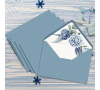 TEMU 50 Sobres Azules Acuarela Rosa -Azul para Invitaciones, Tarjetas de Regalo y Documentos de Oficina - Ideales para , Fiestas, Graduaciones y Día de San Valentín