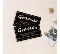TEMU 50 tarjetas de agradecimiento, elegantes en negro con decoración blanca, perfectas para de negocios, regalos y más, diseño elegante, papel premium