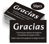 TEMU 50 tarjetas de agradecimiento en español "Gracias" | Inserciones de agradecimiento "Gracias" para pequeñas tiendas