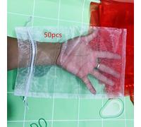 TEMU 50 unidades Bolsas de regalo de organza blanca duradera con cordón - Paquete de poliéster con bolsillo para regalos, dulces, joyas, favores de boda y decoraciones de fiestas de vacaciones