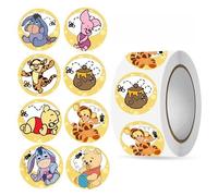 TEMU 500 pegatinas autoadhesivas de Disney Winnie the Pooh | Redondas, finales mate, de cuadros, de un solo uso