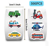TEMU 500 pegatinas en rollo de vehículos de camión, tractores, camiones de bomberos, barcos y aviones para álbumes de recortes, café, para teléfono, imágenes, adecuadas para tabletas y portátiles.