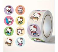 TEMU 500 Pegatinas Oficiales de Sanrio Hello Kitty - Adhesivos Redondos de Cara y Taza de Anime , Ideales para Diarios, Planificadores, Decoración de Fundas de Teléfono y Suministros (500pcs)
