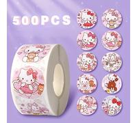 TEMU 500 stickers Sanrio Hello Kitty de dibujos animados, lindo Kuromi My Melody, regalo de bonus para diario, libro de diario de cierre