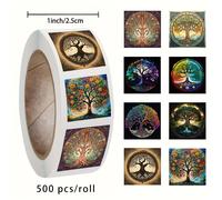 TEMU 500 unidades de rollos de pegatinas coloridas del Árbol de con 8 diseños, ideales para botellas de agua, computadoras, fundas de teléfono, cuadernos, etc.