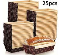TEMU 50pcs/25pcs Bandeja Desechable de para Pan de Boda, Bandeja de Envoltura de Papel, para Hornear Pan, Forro para Pasteles, Suministros de Cocina, Utensilios de Repostería, Papel de Pan de Calidad