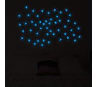 TEMU 50pcs, Pegatinas luminosas de estrellas, Pegatinas de pared de estrellas que brillan en la oscuridad, realistas y luminosas, decoración de estrellas 3D DIY para techo