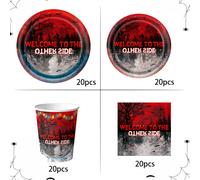 TEMU 50uds/80uds Platos, Vasos y Servilletas de para , Detalles para , ¡ a Banda!, Platos, Vasos y Servilletas, Temática y Espeluznante, Suministros para Fiestas para Adultos, Decoración de