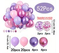 TEMU 52 globos rosas y | Globos de látex metálicos y rosas, perfectos para de , despedida de soltera, boda, decoraciones para fiestas de , decoraciones de Halloween, decoraciones de Navidad