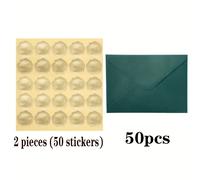 TEMU 52 unidades, Sobres Premium con Solapa en V a para , , Sobres para Cartas de Agradecimiento, Invitaciones, Sobres para Envíos Comerciales, 50 Sobres, 2 Stickers (7.24X5.24 Pulgadas/120Gsm)