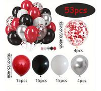 TEMU 53 Piezas de Globos de Látex , y Plateado con , Decoración para Fiestas de Graduación, , Carreras de Autos, Póker, Decoración para Interiores y Exteriores, Suministros para Fiestas