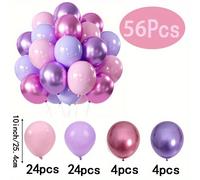 TEMU 56 Piezas de Globos de Látex Metálicos en Rosa y , Perfectos para de Niñas, Baby Showers, , Aniversarios y Decoraciones de Fiestas de Graduación
